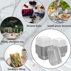 iHomeSet 200 Pack 1 lb Rectangular Disposable Aluminum Foil Pan 16 oz Take Out Food Containers with Clear Plastic Dome Lids, for Catering, Baking, Roasting Food