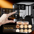 Geek Chef Espresso Machine with Milk Frother, 20 Bar Automatic Espresso Maker, Fast Heating Coffee Maker for Cappuccino, Latte & Iced Coffee, Easy to Use & Clean, for Home Barista