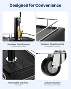 VEVOR Beer Kegerator, Single Tap Commercial Draft Beer Dispenser for D system, Full Size Keg Refrigerator with 5lbs CO2 Tank, Hold 2 Sixth / 2 Ball lock keg, Black