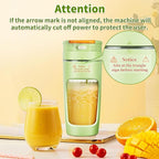 Slim Portable Blender Cup, 20oz (600ml) Personal Travel Juicer with Leakproof Lid, USB-C Rechargeable Licuadora Portatil for Smoothies and Shakes, Auto-Cleaning(green)