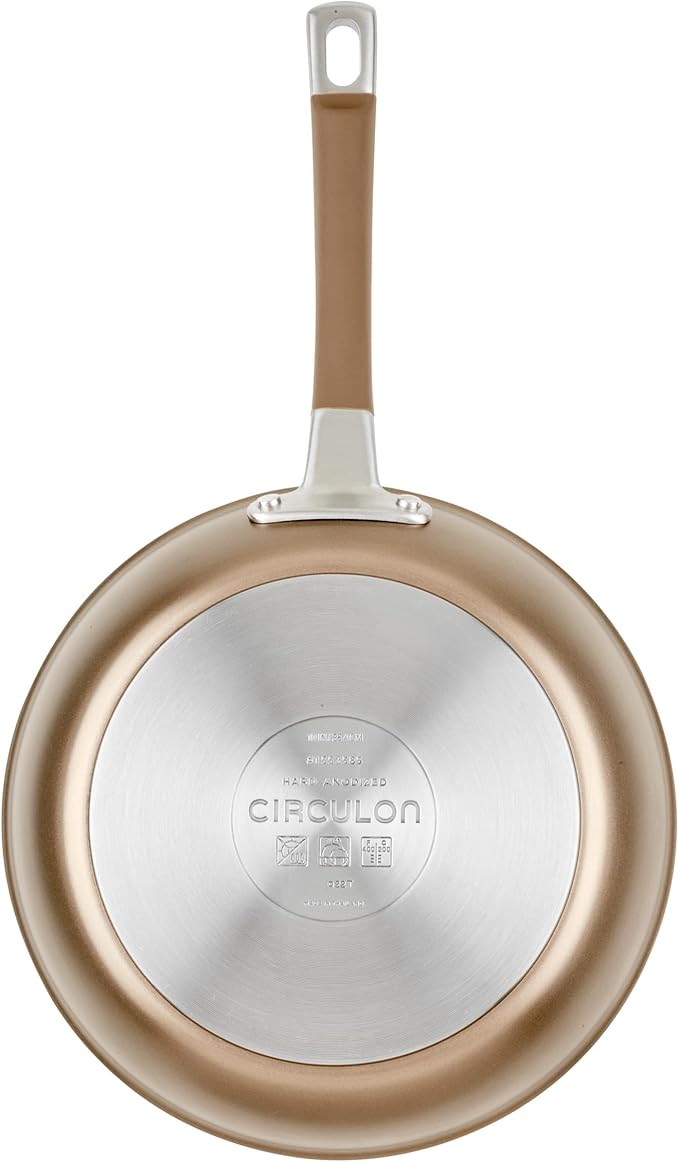 Circulon Premier Professional Hard Anodized Nonstick Cookware Induction Pots and Pans Set Nonstick, Home Essentials, 12-Piece, Bronze