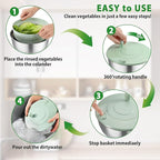 Salad Spinner Stainless Steel, 5.3-Quart Lettuce Washer Spinner with 5 Blades Slicer, Large Vegetables Fruits Wash Bowl with Strainer, Perfect Home Salad Making Tool for Healthy Eaters & Home Cooks