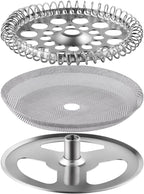 2.6 Inch Filter Parts for 350ml French Press 3 Pieces Stainless-Steel Set Containing Spiral Disk, Small Coffee Press Mesh Screen for Sivaphe 12 oz French Press