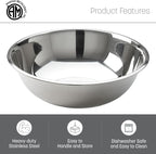 American Metalcraft SSB800 Stainless Steel Mixing Bowl - Durable, Commercial-Grade, Metal Bowl For Mixing - Wide-Rim, Stackable, Dishwasher Safe, 8qt, Silver