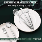 40-Piece Silverware Set for 8, CEKEE Stainless Steel Flatware Cutlery Set Included Knife Spoon and Fork, Kitchen Utensils Set for Home Hotel Wedding Restaurant - Mirror Polished & Dishwasher Safe