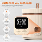 Compact Mini Rice Cooker Small Kitchen 3-Cup (Uncooked) / 6-Cup (Cooked), Non Stick Ceramic Inner Pot Rice Maker, 24H Timer Delay, Auto Keep Warm, 8 Functions Multicooker For Brown Rice, Steam, Soup