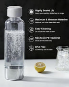 MOKKOM Sparkling Water Maker Stainless Steel & 1L Reusable Soda Maker Bottle