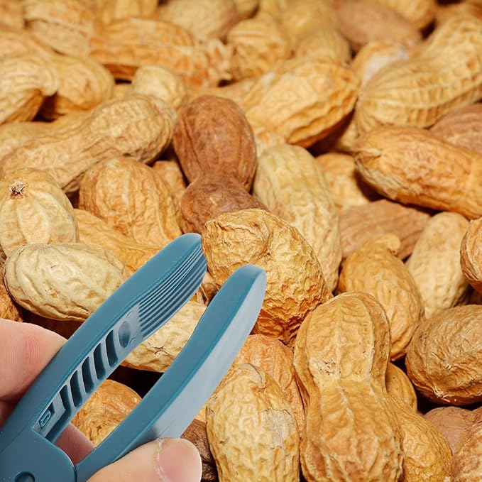 Portable Peanut Peeling Tool and Nut Sheller Set Household Manual Nut Cracking Gadget Blue and White Kitchen Specialty Tool