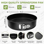 ZeroPone 9 Inch Springform Pan with Removable Bottom, Non-stick Round Spring Form Cake Mold Cheesecake Pan For Baking