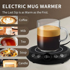 Coffee Mug Warmer, Electric Cup Warmer for Desk, Candle Warmer Plate with Temperature Display, 8-Temp Setting & 1-12H Timer, Stocking Stuffer Christmas White Elephant Coffee Gifts for Adults Women Men