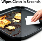 Nonstick Square Griddle Pan for Pancakes Eggs Bacon, 11 inch Family Breakfast Griddle. Aluminum Flat Top Griddle Pan for Gas Electric Stove, Even Heat Distribution Warp-Proof Easy Clean