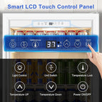24 Inch Beverage Refrigerator with Glass Door, Undercounter Beverage Fridge 200 Cans Large Capacity, Beverage Cooler for Beer Soda with Reversible Door, Temperature Control, Safety Lock, White