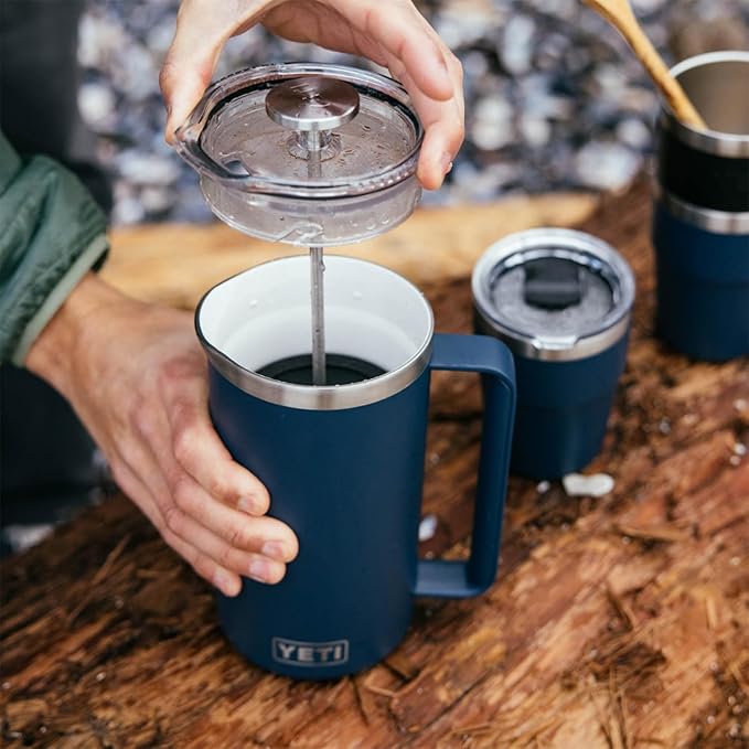 YETI Rambler 64 oz. French Press Coffee Maker, with GroundsControl Filter, Rescue Red