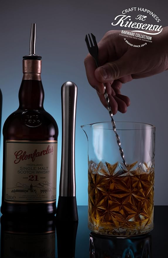 KITESSENSU Cocktail Mixing Glass 24oz 710ml - Crystal Bartender Accessories Glass Beaker to Mix & Stir Cocktails - Thick and Sturdy Bottom - Premium Seamless Design