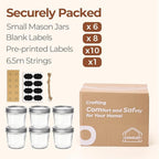 ComSaf Wide Mouth Mason Jars with Lids 8 oz 6Pcs, Half Pint Small Mason Containers, Canning Jars for Jam, Jelly, Meal Prep, Overnight Oats, Yogurt Parfait, Shower Wedding Favors, DIY Candles Decor