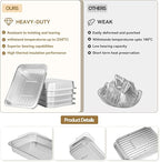 Aluminum Foil Pans, Extra Heavy Duty Disposable Aluminum Baking Pans, 14.57"×10.63" Steam Table Pans for Cooking, Heating, Storing, Prepping Roasting and Chafing (15 Pack Silver)