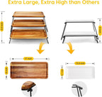 Manspdier Middle Size 3 Tier Cupcake Stand & Towers Serving Tray for Party, Acacia Wooden Dessert Table Display Set, Decorative Tiered Decor Small Chees Charcuterie Boards Rustic Wood Platters Trays