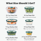 Anyday 2-Pack (4-Cup Deep) Glass Food Storage with Glass Lids | Plastic-Free Meal Prep & Microwave Cookware | Stackable Airtight Storage Container with Vented Lid for Microwave-Safe Reheating