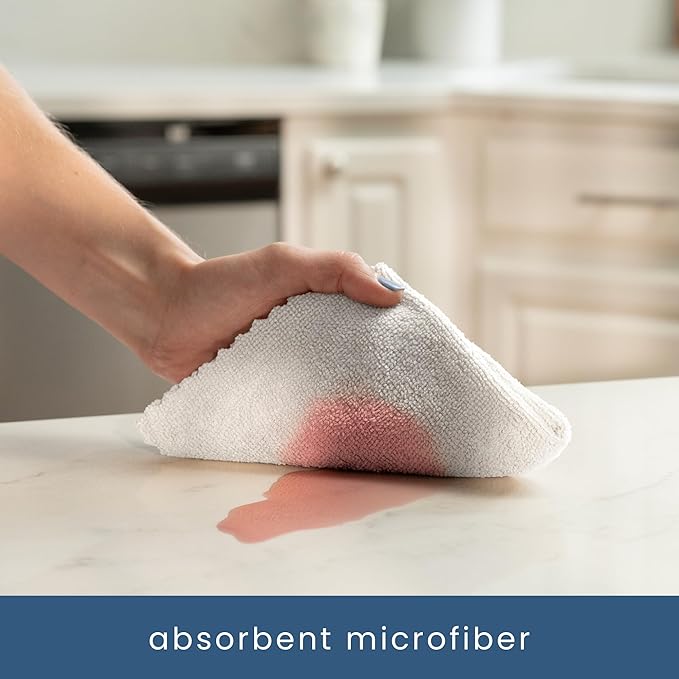 S&T INC. 50 Pack Microfiber Cleaning Cloth with Box, Bulk Towels for Home, Reusable Microfiber Towels for Cars, Cleaning Rags, White, 11.8 Inches x 11.8 Inches, 50 Count