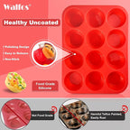 Walfos Silicone Muffin Pan - Cupcake Pans Set of 3, Including 24 Cups Mini Muffin Pans, 12 Cups Regular & 6 Cups Jumbo Muffin Pan, Pop Out Easily - BPA Free & Dishwasher Safe