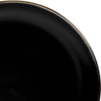 Gibson Home Rockaway 16-Piece Round Stoneware Dinnerware Set, Service for 4 – Black with Gold Rim Plates and Bowls, Microwave & Dishwasher Safe