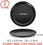 P&P CHEF Pizza Pan Set of 2, Stainless Steel Pizza Tray, Round Pizza Plate For Pie Cookie Pizza Cake, Non Toxic & Heavy Duty, Dishwasher Safe & Easy Clean, 10 Inch & Black