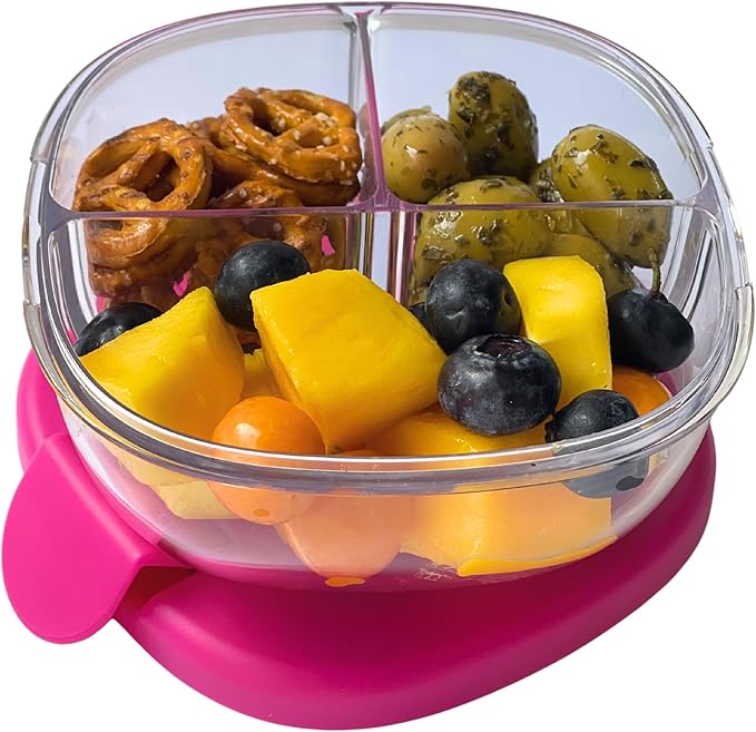 Yumbox Snack Bowl, Leakproof 3 Compartments, Removable Lid, Microwave, Dishwasher Safe, Perfect for acai bowl, yogurt bowl, granola, Bento Snack Box for school, work, travel