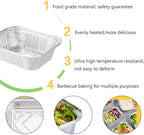 Waytiffer 5.5" x 4.5"(100Pack) Disposable Takeout Pans with Clear Lids | 1lb Capacity Aluminum Foil Food Drip Containers/Meal Prep Freezer Drip Pans BBQ Potluck Holidays