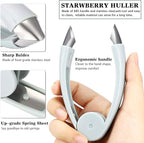 4-Piece Strawberry Huller & Tomato Corer Set - Stem Remover Tool for Strawberry, Potato, Pineapple