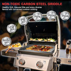 Spirit E-325 Flat Top Griddle Insert for Weber GS4 Spirit II & I 200 Grills, Full Size Griddle Plate for Weber Spirit E-210 S210 E-220 S-220 S-210 S-215 Grill Parts, for Weber 7637 Grates Carbon Steel