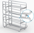 Canyave Soda Can Organizer Storage Rack, 2 Pack Stackable Beverage Soda Can Dispenser Organizer Holder for Refrigerator, Cabinet, Pantry (Silver)