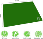 ZVP Plastic Cutting Board for Kitchen Set of 5, Flexible Cutting Mats with Food Icon, Gradient Color Chopping Boards, BPA Free, Non Slip, Dishwasher Safe, 15×12 IN,Green Multi-Color