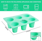 Zorazio 2 Pack Popover Pan 6-Cup, Nonstick Silicone Popover Pan for Baking, Large Deep Cupcake Pan,Easy to Clean,BPA Free
