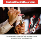12 Pieces wine key wine opener Professional Waiter Corkscrews Stainless bottle opener Fold Serrated Foil Cutter Key for Family, Company Party,Bars,Restaurants(red)