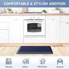 4/5 Inch Thick Kitchen Mats for Floor, StepRite Kitchen Rug for Standing Desk, Non-Slip, Thicker, Stain & Water Resistant, Comfort Anti Fatigue Floor Mat for Home, Kitchen, Office - Blue,32 * 20''
