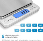 Toprime Digital Gram Scale 500g 0.01g Food Scale High Precision Kitchen Scale Multifunctional Stainless Steel Pocket Scale with Back-Lit LCD Display Tare PCS Features Silver