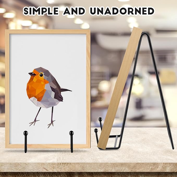 IBosins 5 Pack 10 Inch Plate Holder Display Stands, Large Metal Black Frame Stand for Picture, Book, Photo Easel, Creation, Collectibles