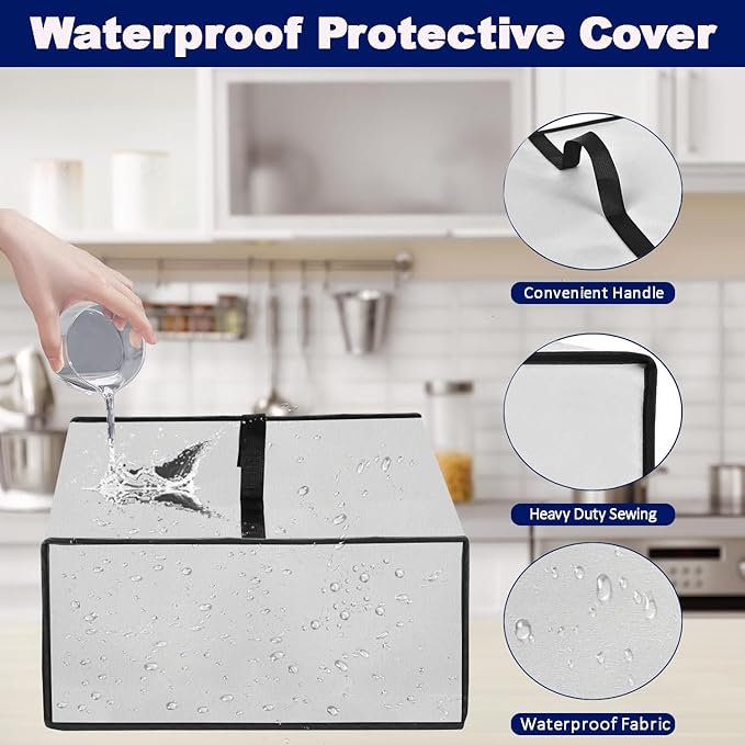 Toaster Oven Cover for BLACK+DECKER Crisp 'N Bake Air Fryer Toaster Oven Combo 12 in 1 Convection Oven, Heavy Duty Thickened Cover Waterproof Dust-proof Countertop Oven Case (Silver)