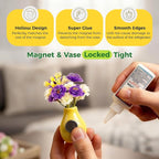 Renmxj 5 Pcs Mini Fridge Magnets, Cute Mini Ceramic Vase with Artificial Flowers, Tiny Pots Plant Vase for Kitchen Refrigerator Office Locker Decor, for Mom