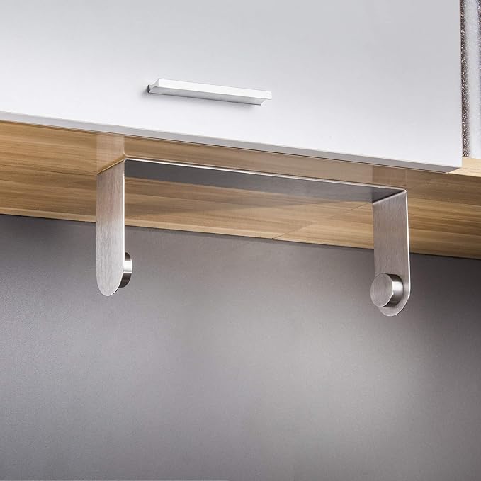 ZUNTO Paper Towel Holder Under Cabinet Self Adhesive Paper Towel Rack (No Drilling), Stainless Steel Wall Mount Paper Towel Holder, Rustproof, Easy Tear