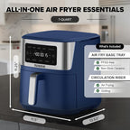 Nuwave Brio Plus 6-in-1 Air Fryer, 7-Qt Large Capacity, 50°F–400°F Precise Temp Control, Non-Toxic PFAS-Free Nonstick, Air Fry, Bake, Roast, Toast, Dehydrate, Reheat, 100 Presets, Dishwasher Safe