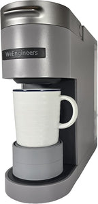 Elevate Anti-Splash Cup Riser Accessory for most Keurig K-cup, Cuisinart Single Serve, and other Coffee Makers, Adjustable for Cup Size and Drip Tray Type (Light Gray with Black Base)