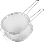 7.87" Fine Mesh Strainer Set with Sturdy Handle, Stainless Steel Sieve Flour Sifter, Kitchen Metal Colander for Rice, Quinoa, Pasta, Fruit, 2 Pack
