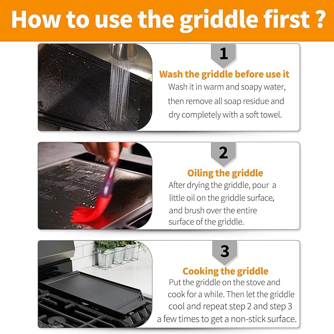 Upgraded JXGRIDL230 Griddle Replacement Parts for GE Stove Parts Cast Iron Griddle Plate JGP5030SLSS CGP9530SLSS Griddle Pan GE Gas Range Stove Top Cooktop 5 Burner Cooktop Parts 1 Pack