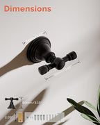 Towel Hook for Bathrooms 2 Pack, Stainless Steel Robe Coat Hook Wall Mount, Heavy Duty Towel Hanger for Kitchen, Bedroom or RV(Matte Black)
