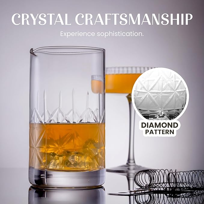 Mixology & Craft 24oz Crystal Cocktail Mixing Glass - Essential Bar Tool