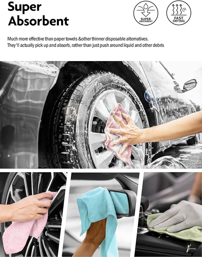 Fantasticlean Microfiber Cleaning Cloth Roll -75 Pack, Tear Away Microfiber Towels, 12" x 12", Reusable, Washable, Scratch Free, Ultra Absorbent Dishcloth for Home Supplies, Car, Pet, Kitchen (Blue)