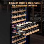 24 Inch Wine Cooler Refrigerator,179 Bottles Wine Fridge Large Capacity Professional Wine Cellars with Powerful Compressor,Quiet Operation and Elegant Design, Black