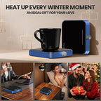 Maestri House Mug Warmer, Electric Coffee Cup Warmer for Desk with 3-Temp Settings,Auto Shut Off, Constant Temperature Heating for Beverage, Milk, Tea and Hot Chocolate at Home & Office (Blue)