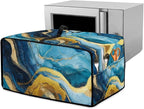Marble Print Toaster Oven Dust Cover for Kitchen Counter, Heavy Duty Heat-resistant Microwave Oven Protective Cover Air Fryer Covers, Blue & Gold (Large-18.5 * 22.5 * 12.99 inches)